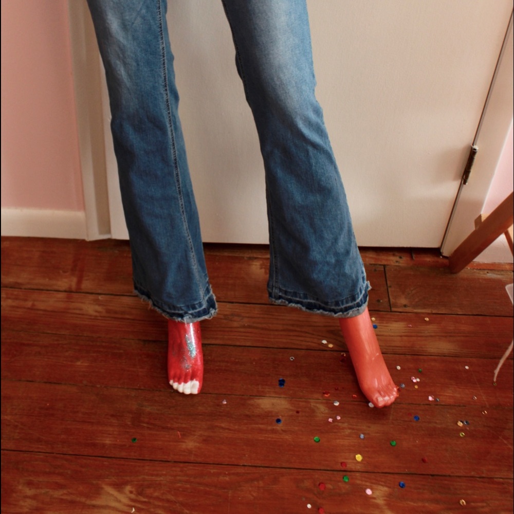 Flare jeans.